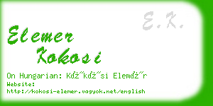 elemer kokosi business card